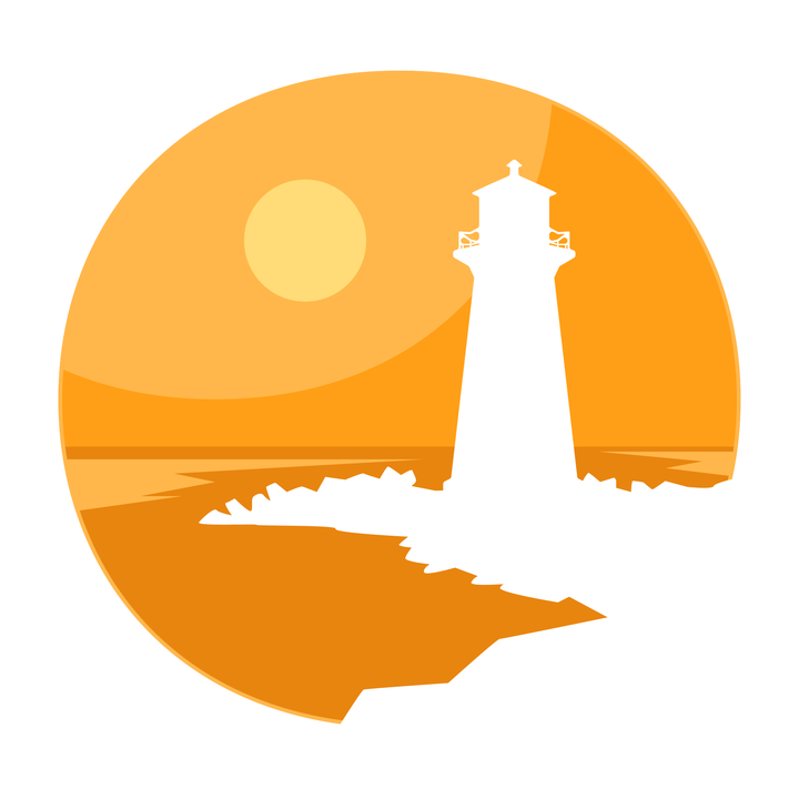 West Michigan Professionals lighthouse mascot at sunset